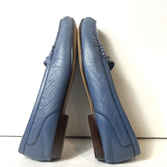 Trotters Flats Womens 11 N Blue Faux Leather Penny Loafer Comfort Casual Slip On - Picture 11 of 11